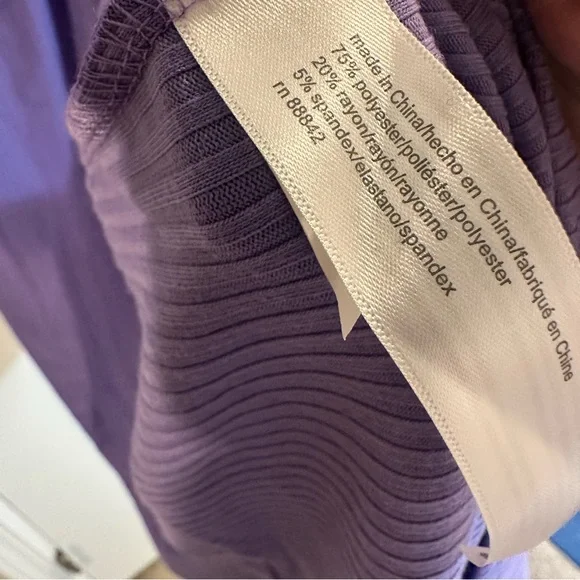 Eloquii Twist Detail Ribbed Mockneck Midi Dress in Purple Size 18/20 - Picture 9 of 12